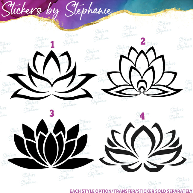 (s01-169) Lotus Flower Iron-On Transfer