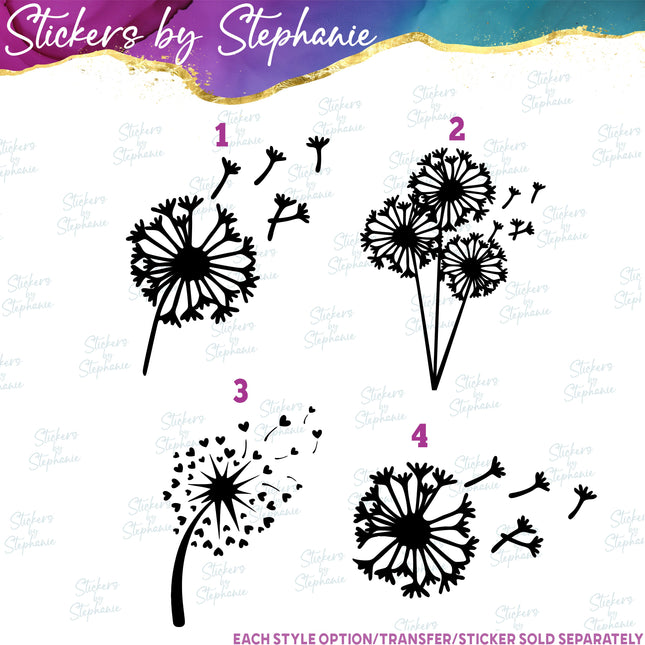 (s01-018) Dandelion Flower Iron-On Transfer