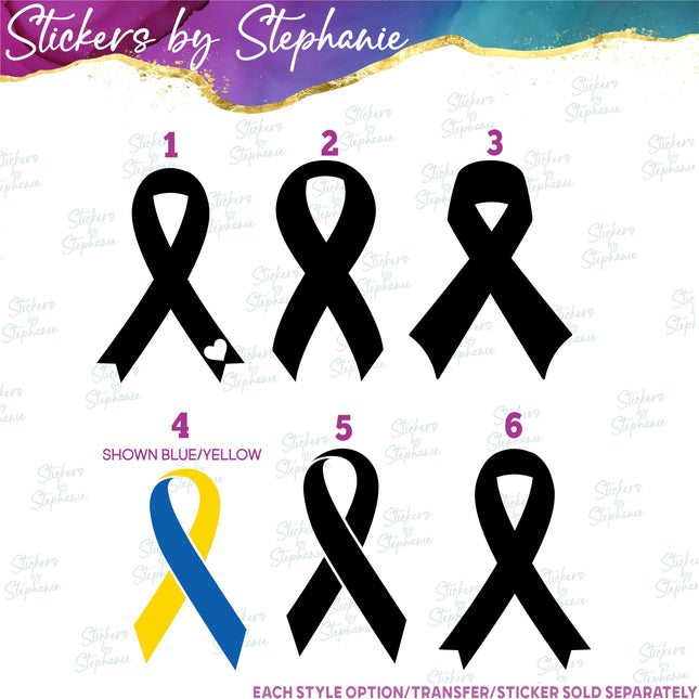 (s01-181) Awareness Ribbon Iron-On Transfer