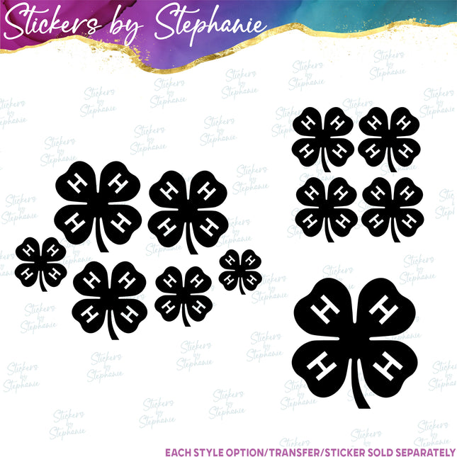 (s01-182) 4-H Clover Iron-On Transfer