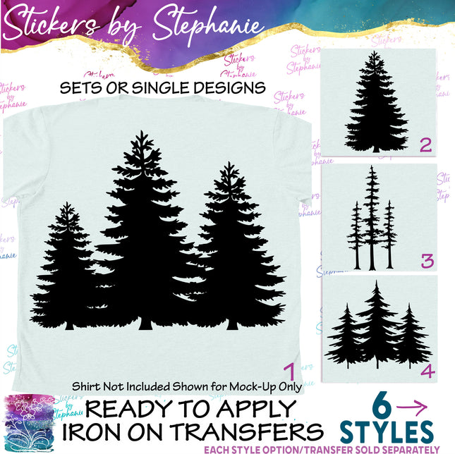 (s01-183) Pine Trees Iron-On Transfer