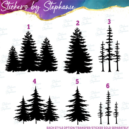 (s01-183) Pine Trees Iron-On Transfer