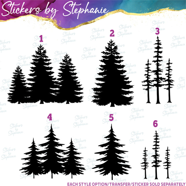 (s01-183) Pine Trees Iron-On Transfer