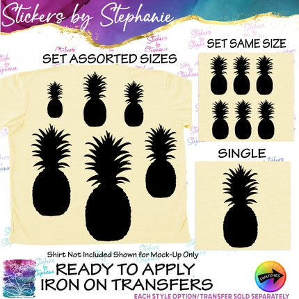 (s01-187) Pineapple Silhouette Iron-On Transfer