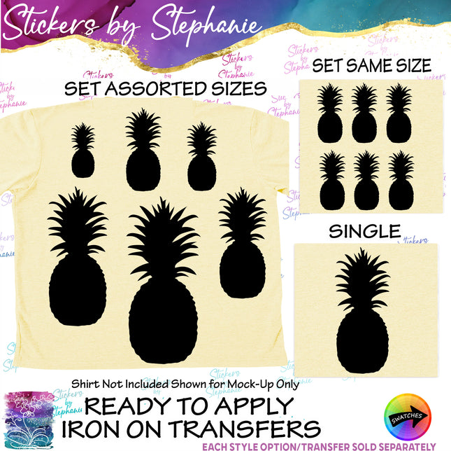 (s01-187) Pineapple Silhouette Iron-On Transfer