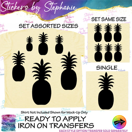 (s01-188) Pineapple Silhouette Iron-On Transfer