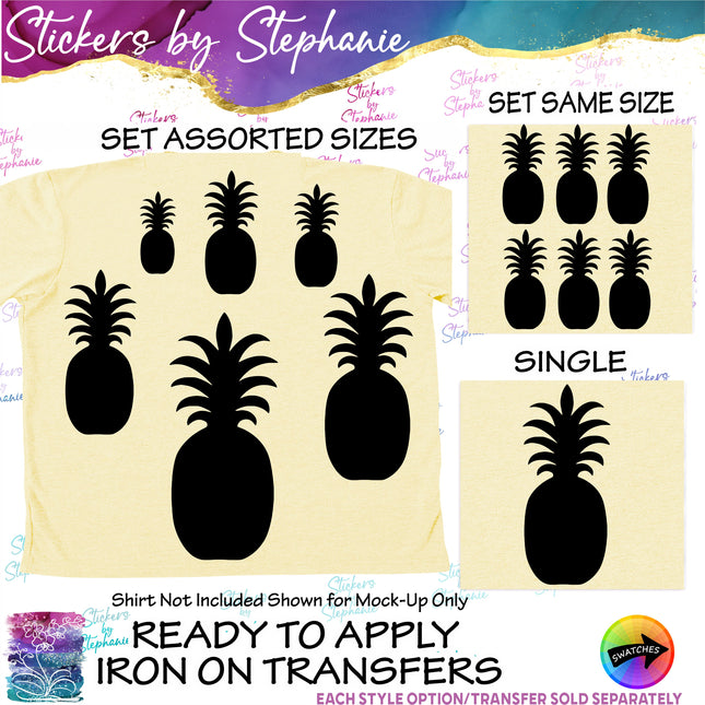 (s01-188) Pineapple Silhouette Iron-On Transfer