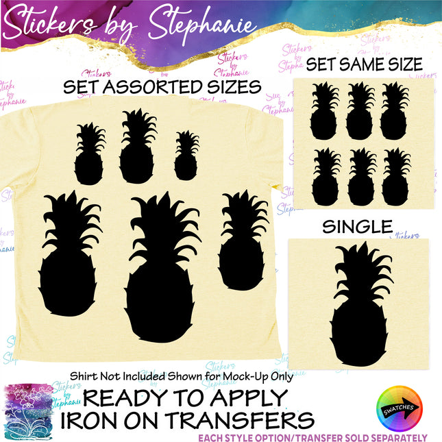 (s01-189) Pineapple Silhouette Iron-On Transfer