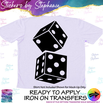 (s01-192) Stacked Dice Iron-On Transfer or Sticker