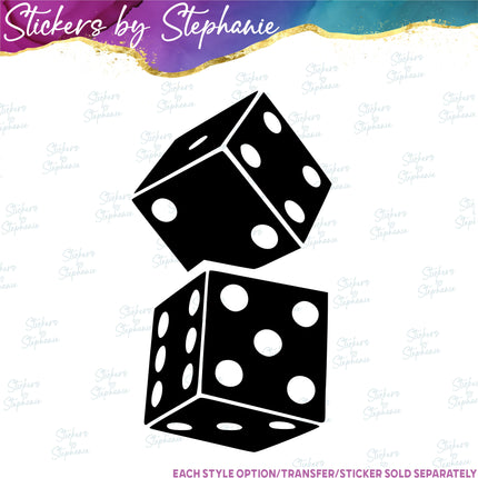 (s01-192) Stacked Dice Iron-On Transfer or Sticker