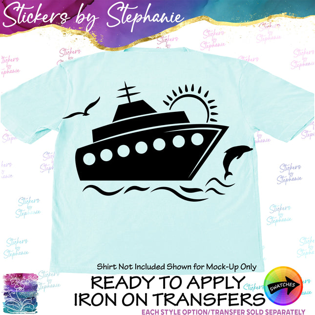(s01-193) Cruise Ship, Boat  Iron-On Transfer