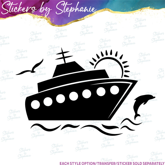 (s01-193) Cruise Ship, Boat  Iron-On Transfer