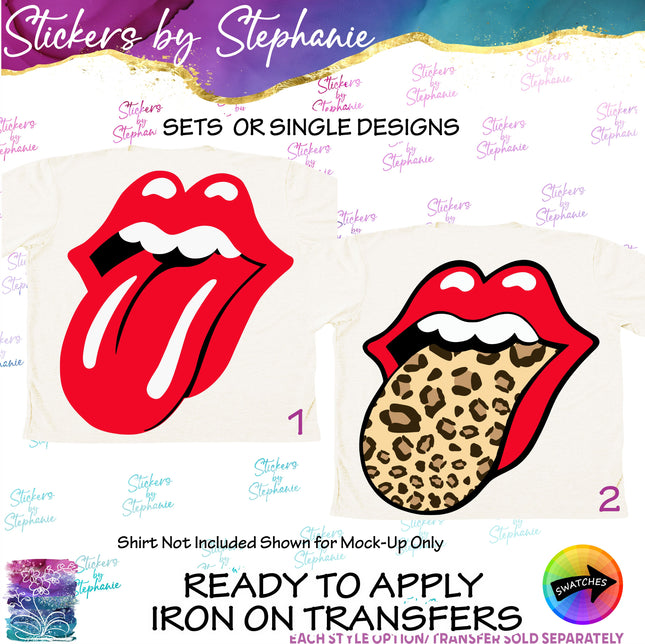 (s01-196) Lips Tongue Graphic Iron-On Transfer