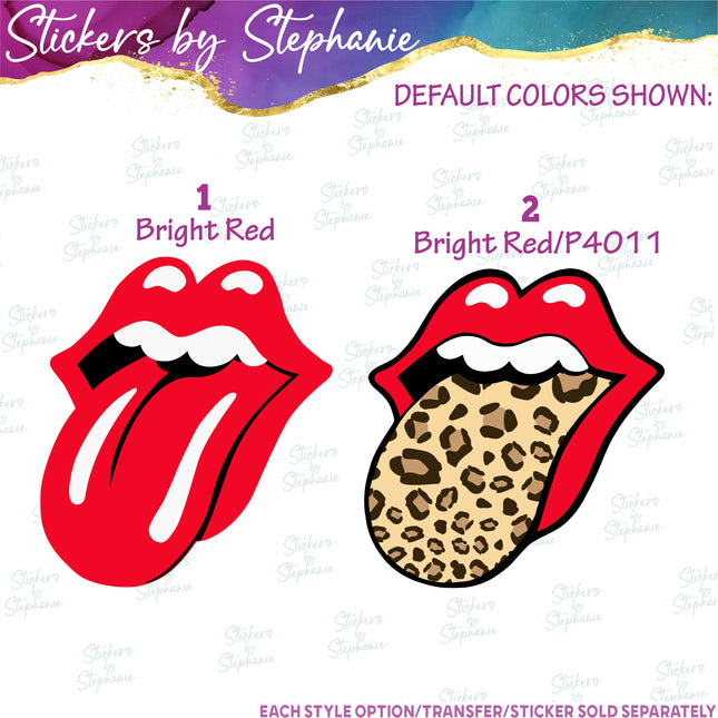 (s01-196) Lips Tongue Graphic Iron-On Transfer