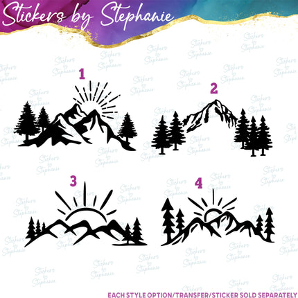 (s01-025) Mountains Sunrise Sunset Iron-On Transfer