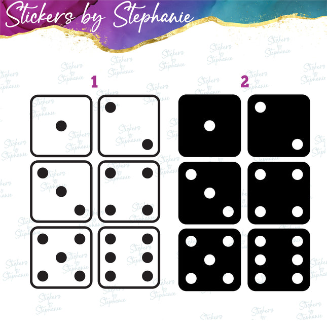 (s01-033) Dice Set Iron-On Transfer