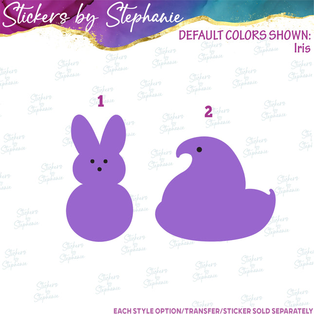 (s01-034) Candy Peep Bunny Chick Iron-On Transfer