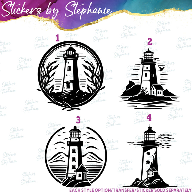 (s01-038) Lighthouse Landscape Iron-On Transfer