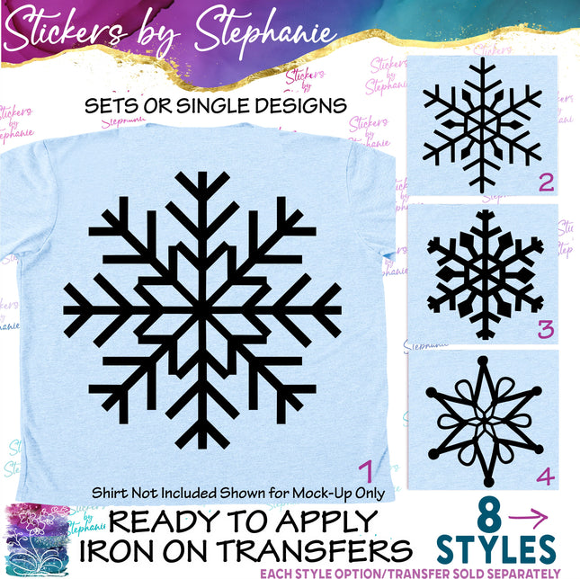 (s01-042) Snow, Snowflakes Iron-On Transfer
