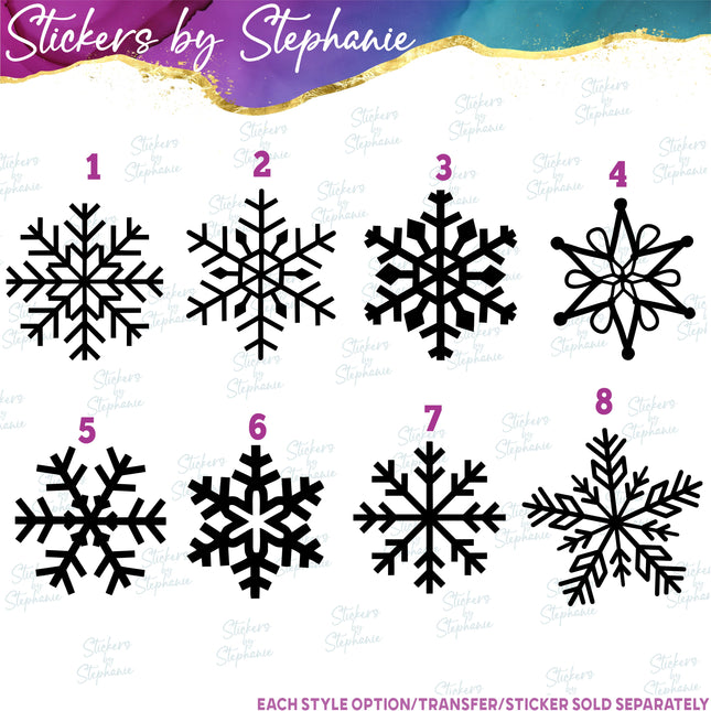 (s01-042) Snow, Snowflakes Iron-On Transfer