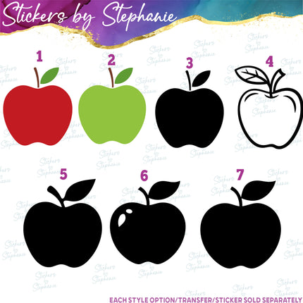 (s01-043) Apple Iron-On Transfer