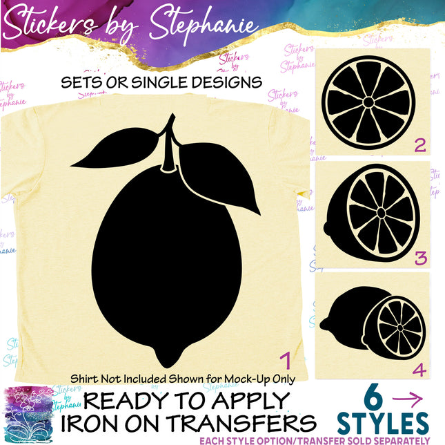 (s01-045) Lemon Silhouette Iron-On Transfer