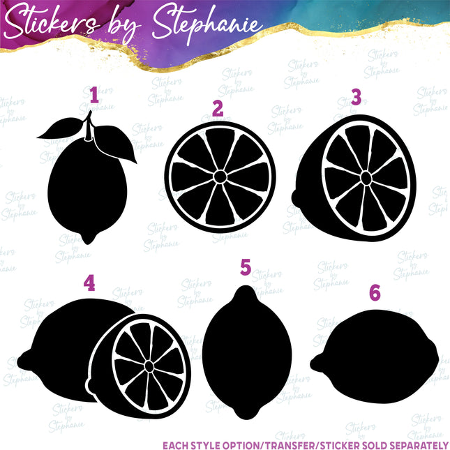 (s01-045) Lemon Silhouette Iron-On Transfer