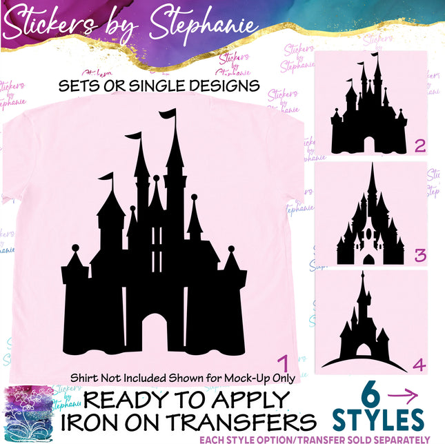 (s01-050) Princess, Castle Iron-On Transfer
