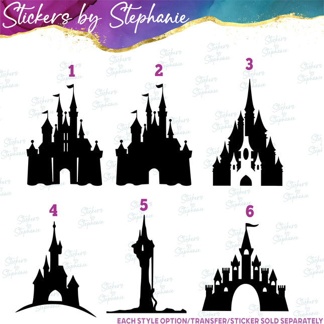 (s01-050) Princess, Castle Iron-On Transfer