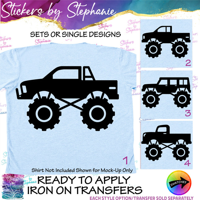 (s01-051) Monster Truck Iron-On Transfer