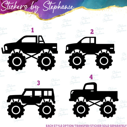 (s01-051) Monster Truck Iron-On Transfer