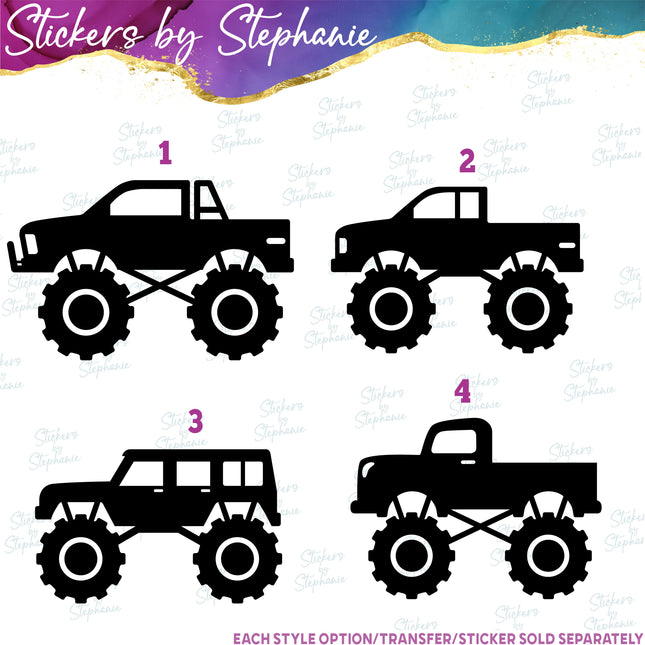 (s01-051) Monster Truck Iron-On Transfer
