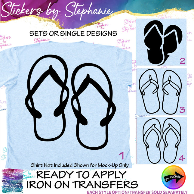 (s01-055) Flip Flops Iron-On Transfer