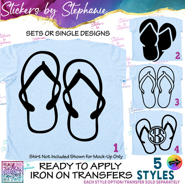 (s01-055) Flip Flops Iron-On Transfer
