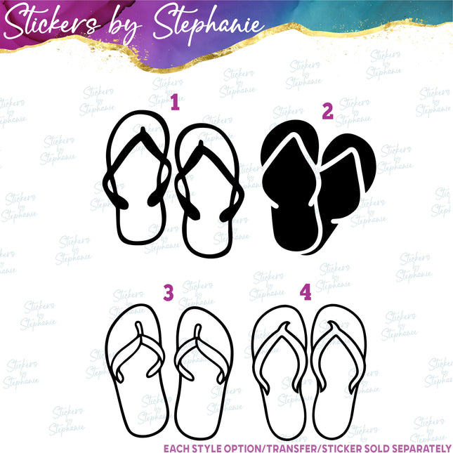 (s01-055) Flip Flops Iron-On Transfer