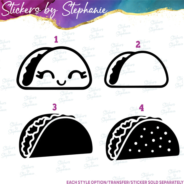 (s01-056) Taco Kawaii Face Iron-On Transfer
