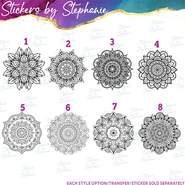 (s01-059) Mandala Flower Iron-On Transfer