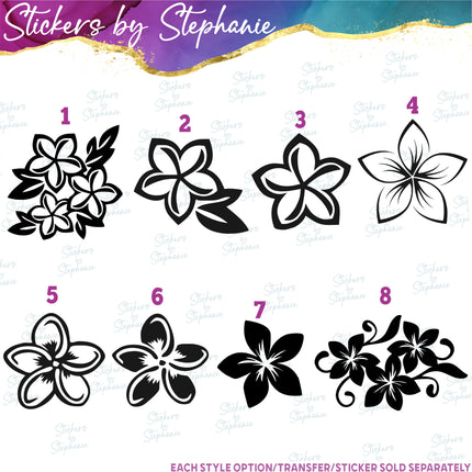 (s01-061) Plumeria Flowers Iron-On Transfer