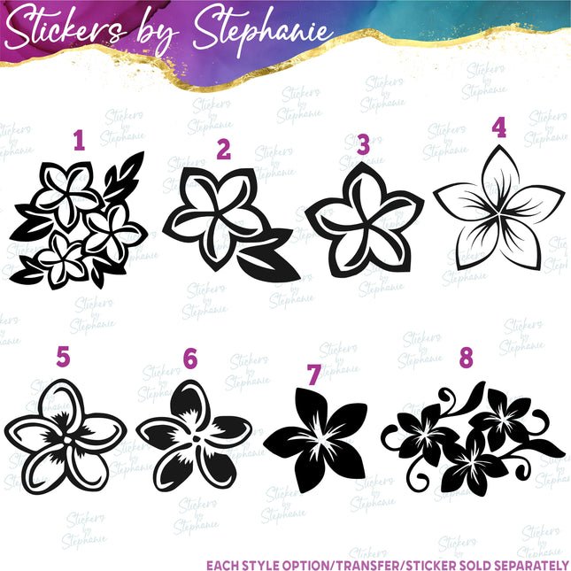 (s01-061) Plumeria Flowers Iron-On Transfer