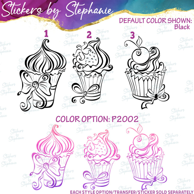 (s01-062) Cupcake Bow Iron-On Transfer