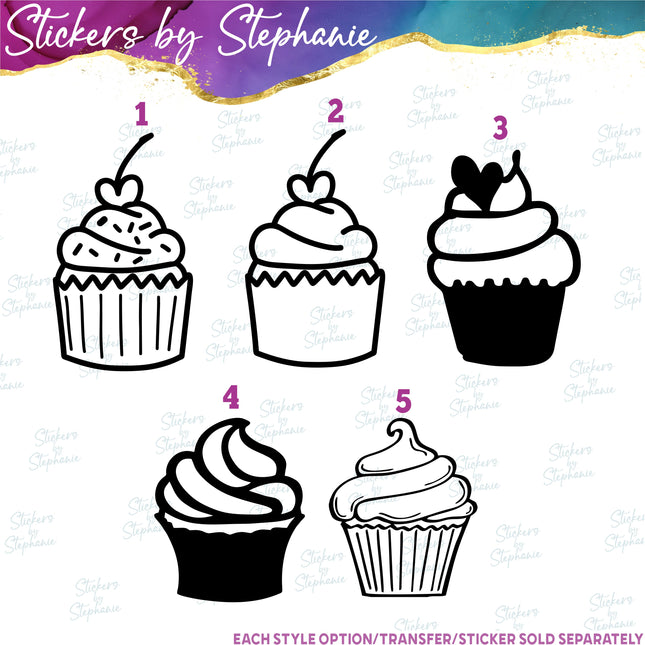 (s01-063) Cupcake Silhouette Iron-On Transfer