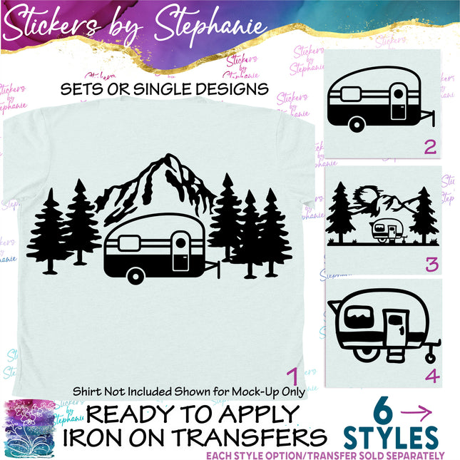 (s01-070) Camper Mountains Iron-On Transfer