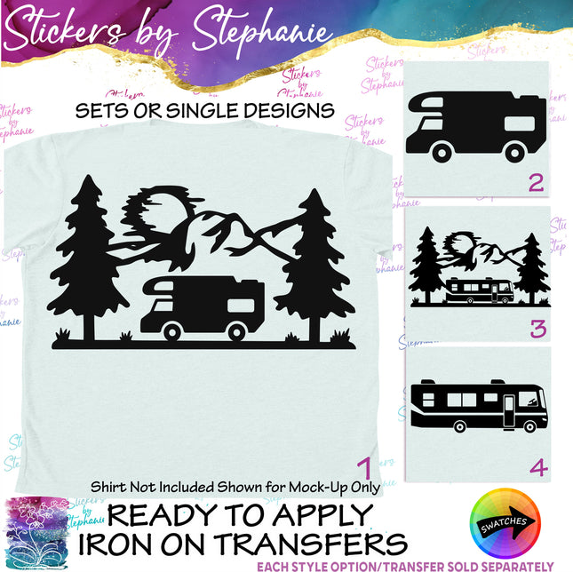 (s01-072) RV, Motorhome, Mountains Iron-On Transfer