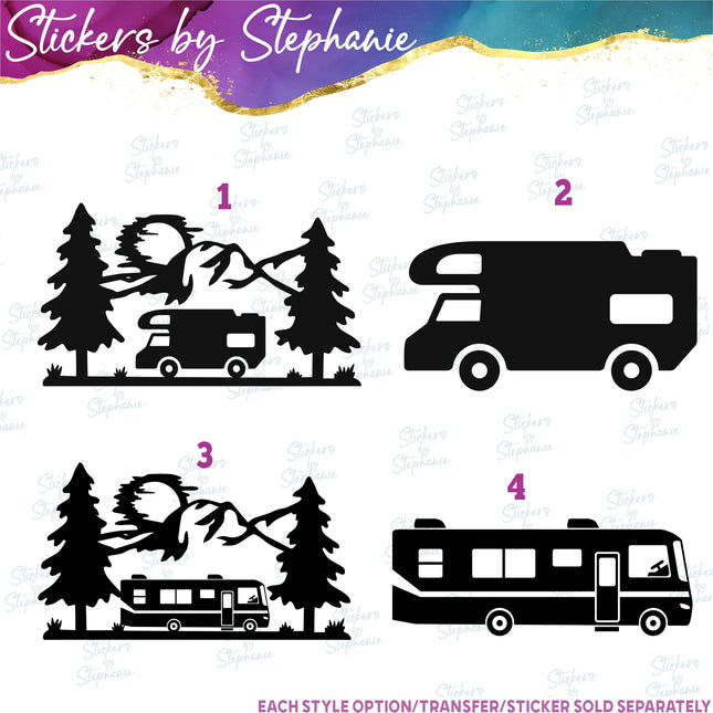 (s01-072) RV, Motorhome, Mountains Iron-On Transfer