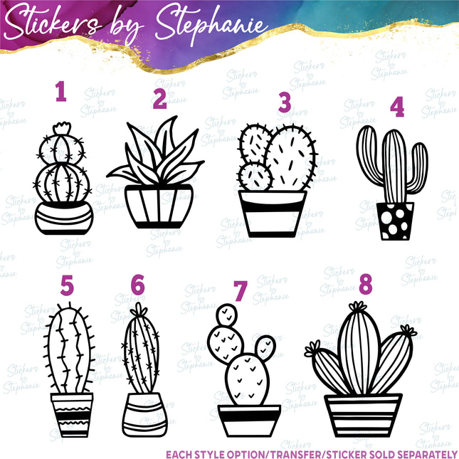 (s01-076) Cactus Iron-On Transfer