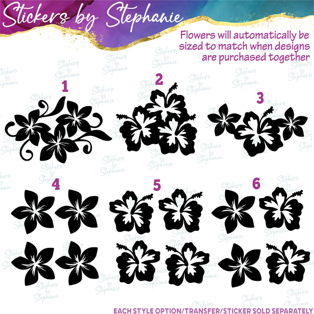 (s01-085) Plumeria Flowers Iron-On Transfer