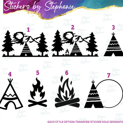 (s01-089) Teepee, Mountains Iron-On Transfer