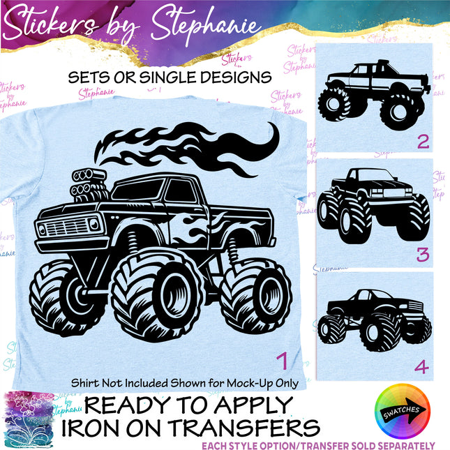 (s01-093) Monster Truck Iron-On Transfer