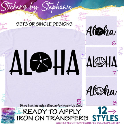(s01-095) Aloha Sandollar, Sea Shell Iron-On Transfer