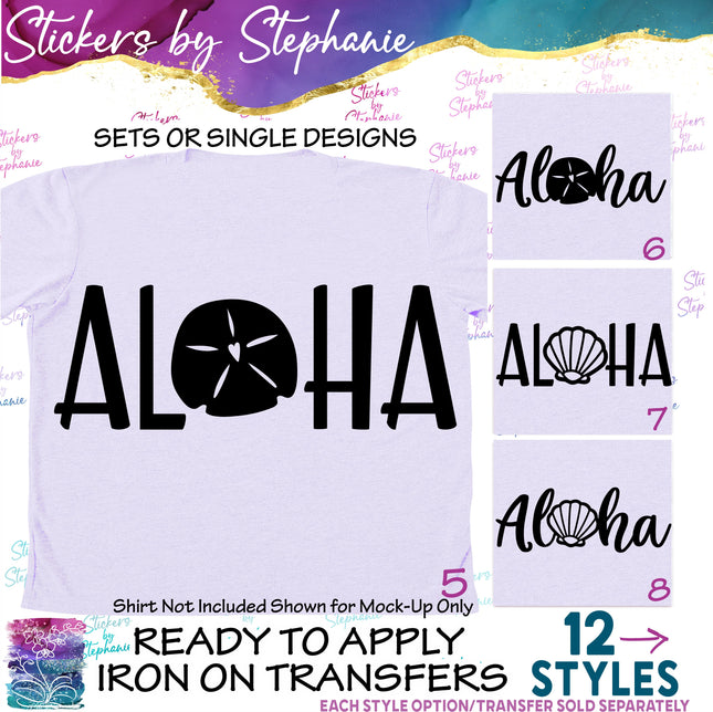 (s01-095) Aloha Sandollar, Sea Shell Iron-On Transfer
